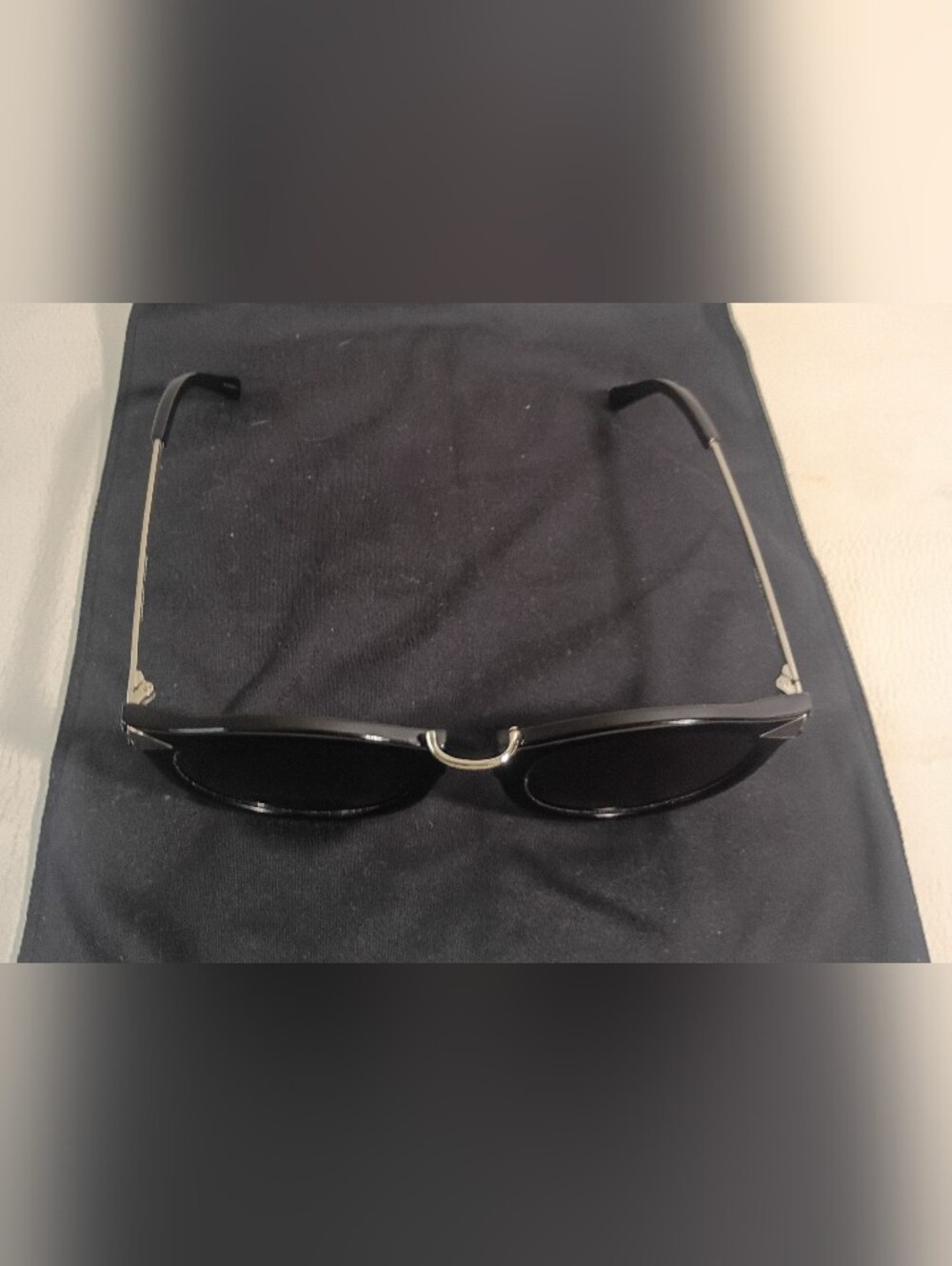 Karen Walker Black Round Sunglasses with Gold Accents - Picture 4 of 12